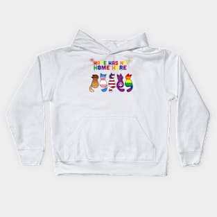 Cat HATE has no Home here Kids Hoodie